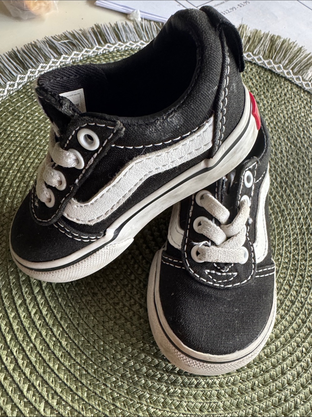 Vans Black and White Toddler Skate Shoes